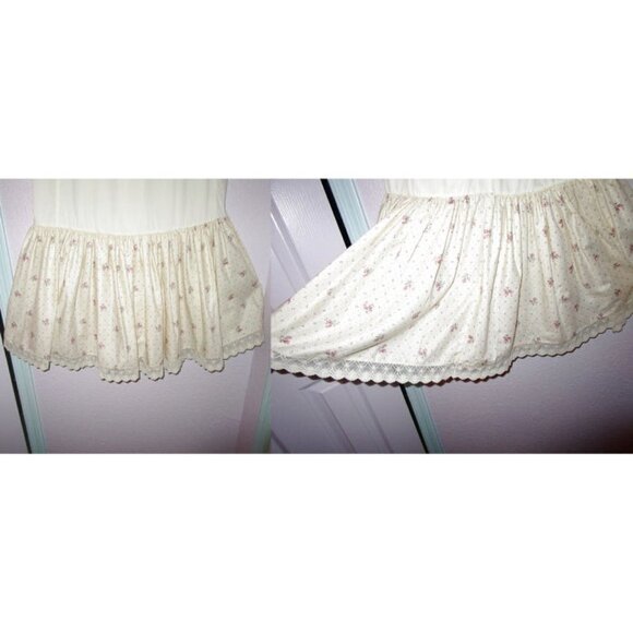 70s Vtg Midi Dress & Petticoat Size XXS Tiered 2 Piece Cottagecore Boho Prairie - Picture 12 of 12